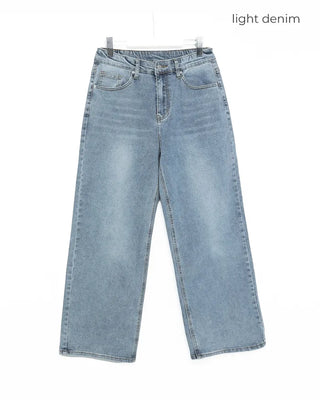 Side seam denim pants