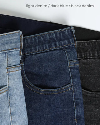 Elastic waist denim pants