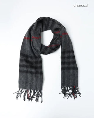 Checked wool blend scarf