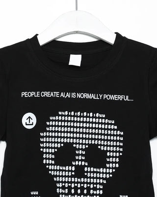 Money Skull Semi-Cropped Half T-Shirt