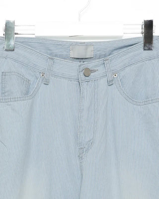 Pencil stripe summer light denim pants