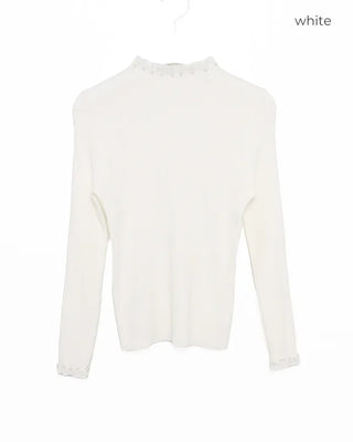 Pearl lace detail knit