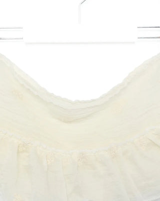 Flower embroidered layered wrap skirt
