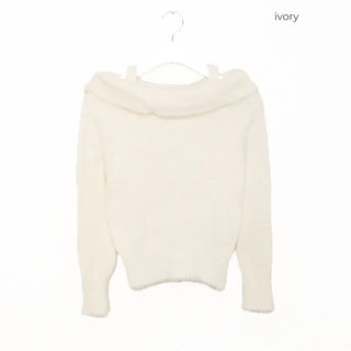 Mohair off-shoulder knit