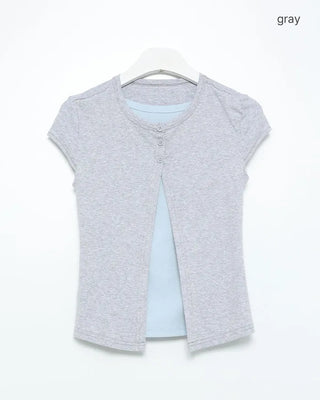 Layered Button T-Shirt