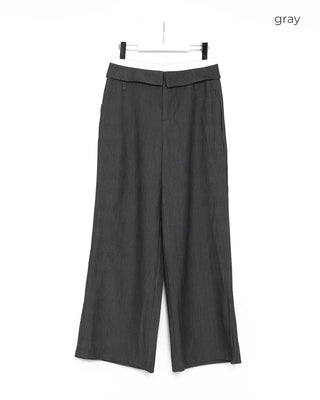 Striped low-rise slacks