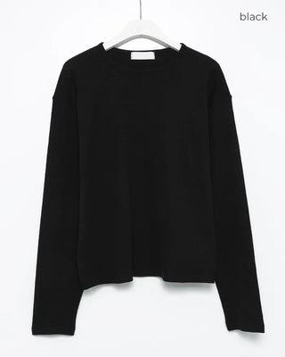 (Unisex) Semi-Cropped Waffle Long Sleeve Cut and Sewn