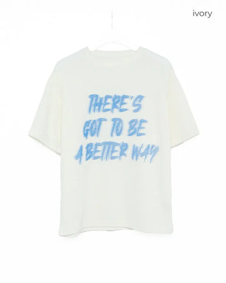 (Unisex) Marker Lettering Knit Half T-Shirt