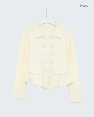 Double-button knit cardigan