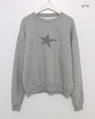 Front star embroidered sweatshirt