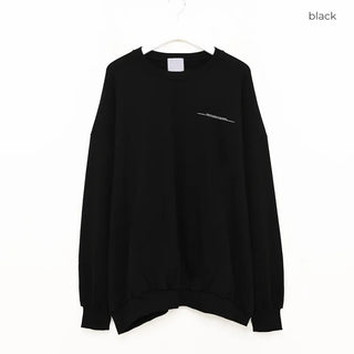 Moon print back point sweatshirt