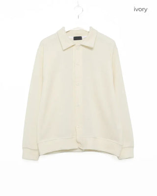 Button-collar knit cardigan