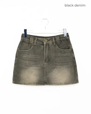 denim mini skirt