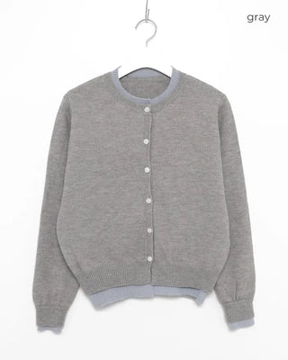 Double-breasted round cardigan