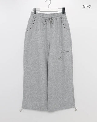Studded wide-leg pants