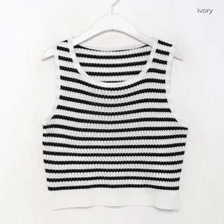 Striped knit sleeveless knit
