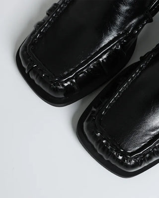 Square Shirring Loafers