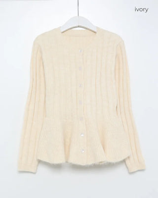 Peplum Rib Cardigan