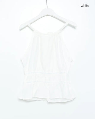 Side Ribbon Shirring Gathered Blouse