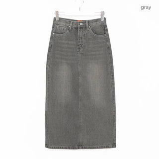 Cotton straight long skirt