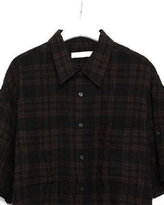 (Unisex) Check Roll-Up Short-Sleeve Shirt