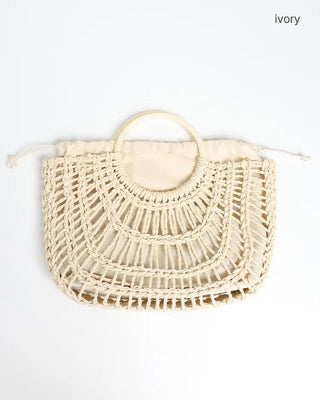 Net rattan tote bag