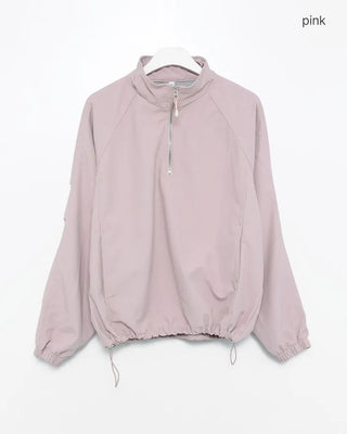 Nylon half-zip sweatshirt