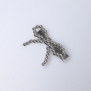 Silver ribbon hair clip