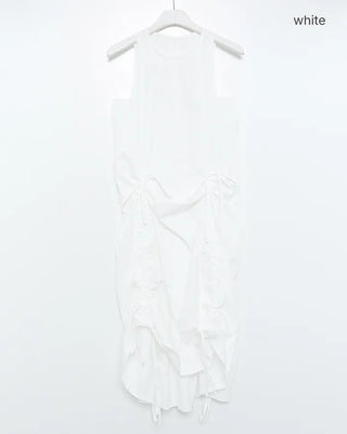 Drawstring Sleeveless Long Dress