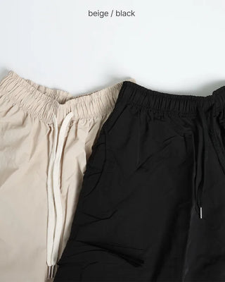 Nylon cargo Bermuda shorts