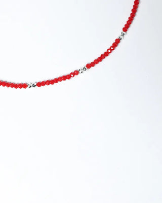 Red Cut Ball & Star Point Necklace Set