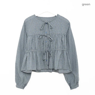 Ribbon check blouse