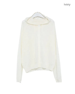 See-through hooded zip-up