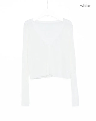 See-through ribbed cardigan