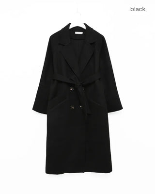 Double-breasted long coat