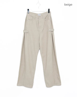 Side-strap wide-leg pants