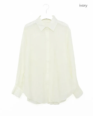 See-through side ribbon shirt