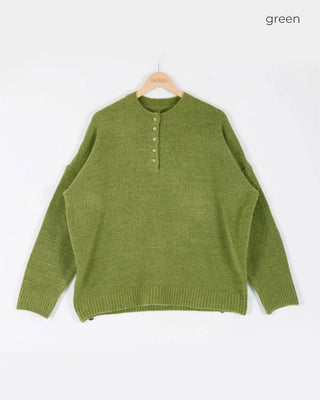 Button-up loose knit
