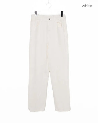 Patch button hem side outseam cotton pants