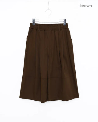 (Unisex) Pleated Cotton Half Pants