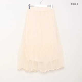 Chiffon wrinkle long skirt