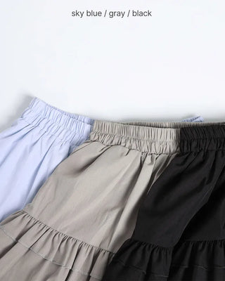 Elastic waist cantilever mini skirt