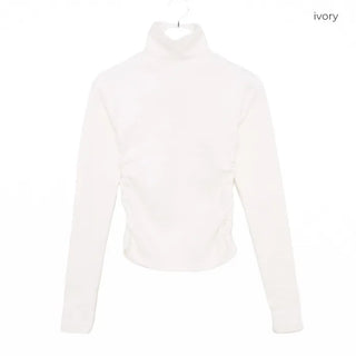 Shirred Warmer Turtleneck