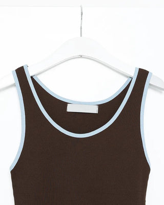 Two-tone ribbed tank top