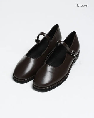 Round-toe Mary Jane flat shoes