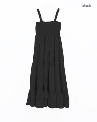 Square neck tiered long skirt