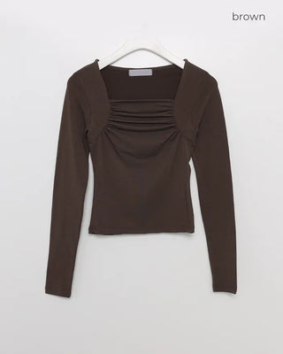 Square Shirring Bolero Style T-Shirt