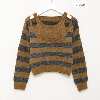 Striped layered knit
