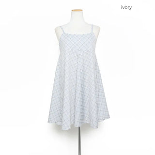 Checked camisole mini dress