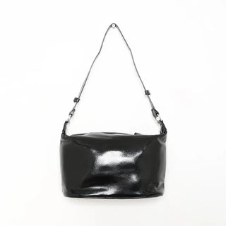 Round enamel shoulder bag